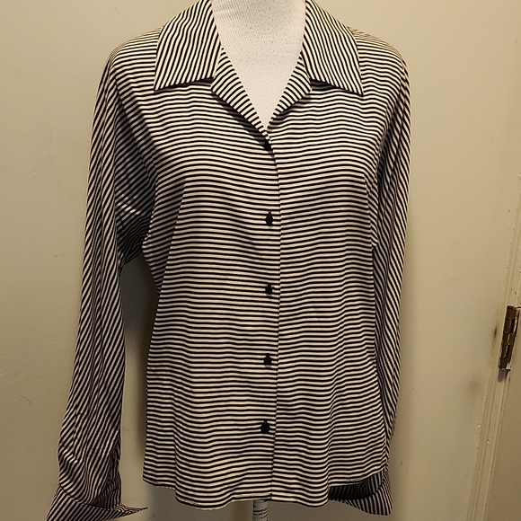 TOTÊME Spun Silk Button shirt Stripe Long Sleeve